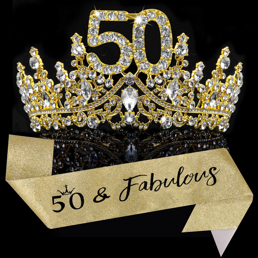COCIDE 50th birthday sash glitter for sparkling photo moments.