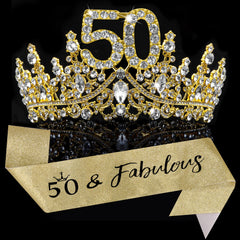 COCIDE 50th birthday sash glitter for sparkling photo moments.