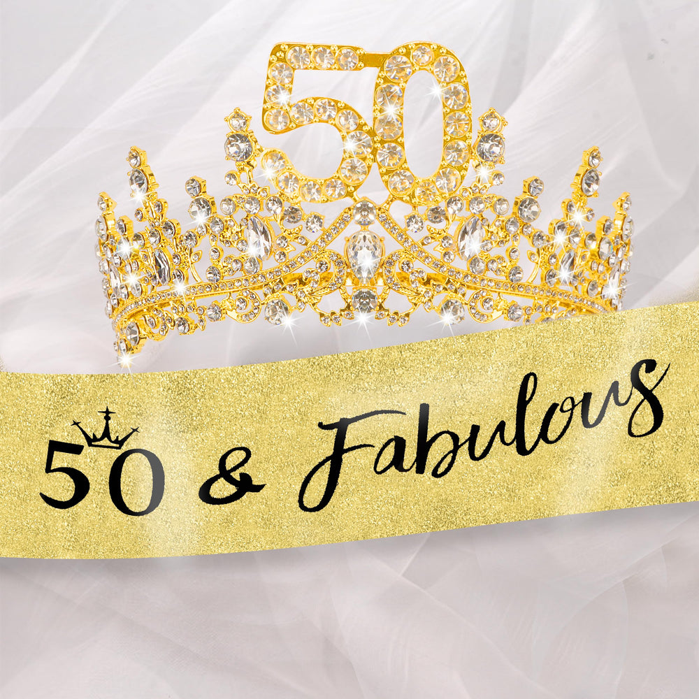 COCIDE 50th birthday sash with pin for adjustable fit.