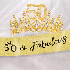 COCIDE 50th birthday sash with pin for adjustable fit.