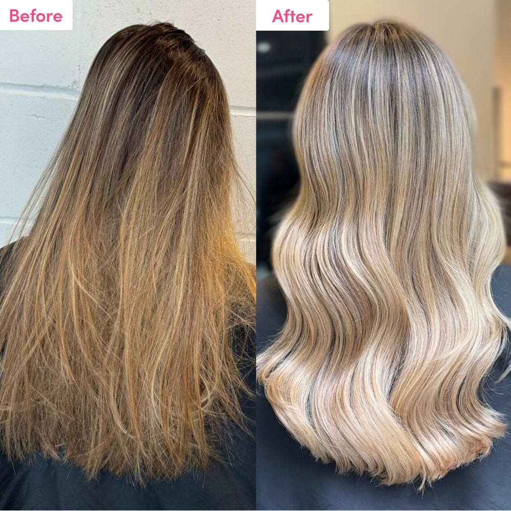 Hair after use shows healthier-looking texture with Coco & Eve Repairing Shampoo.