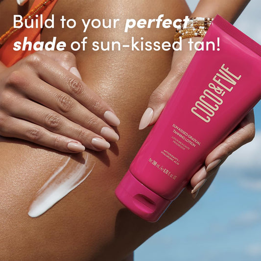 Coco & Eve lotion pump for easy, even application and tan depth.