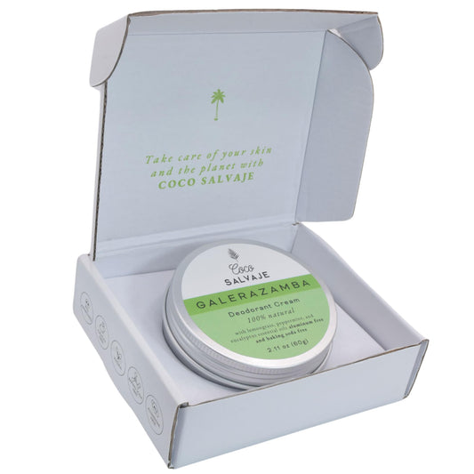 COCO SALVAJE deodorant being applied demonstrating smooth glide and gentle protection