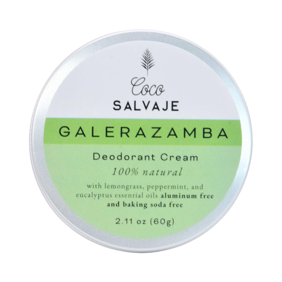 COCO SALVAJE natural deodorant bottle showing aluminum-free formula for daily freshness