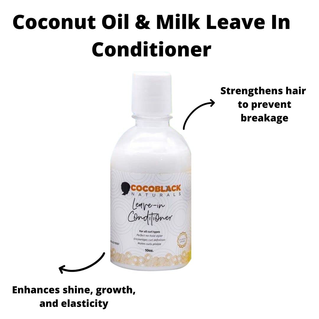 CocoBlack Naturals leave-in creamy texture hydrates hair.