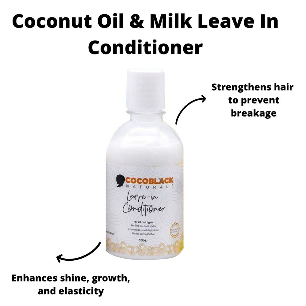 CocoBlack Naturals leave-in creamy texture hydrates hair.