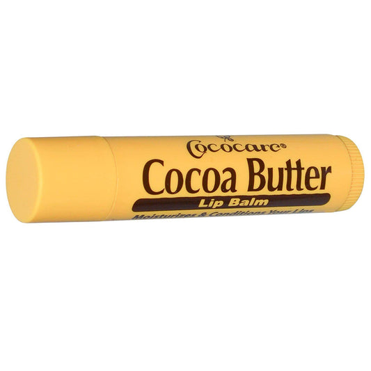 COCOCARE Cocoa Butter Lip Balm in a yellow stick for on-the-go hydration and lip protection