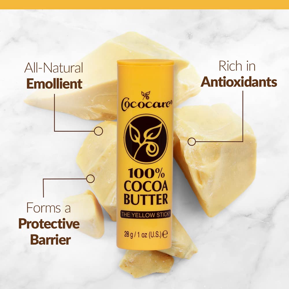 COCOCARE Cocoa Butter Stick packaging emphasizes clean, portable tube design.