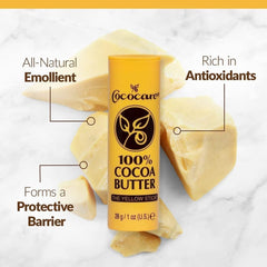 Cococare Cocoa Butter Stick tube-open ready for direct skin application