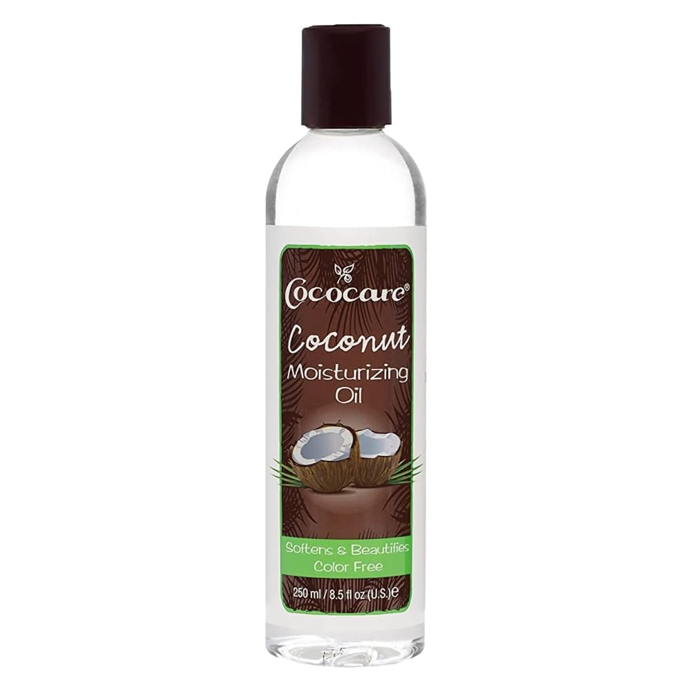 COCOCARE Coconut Moisturizing Oil bottle delivers quick hydration and soft skin.