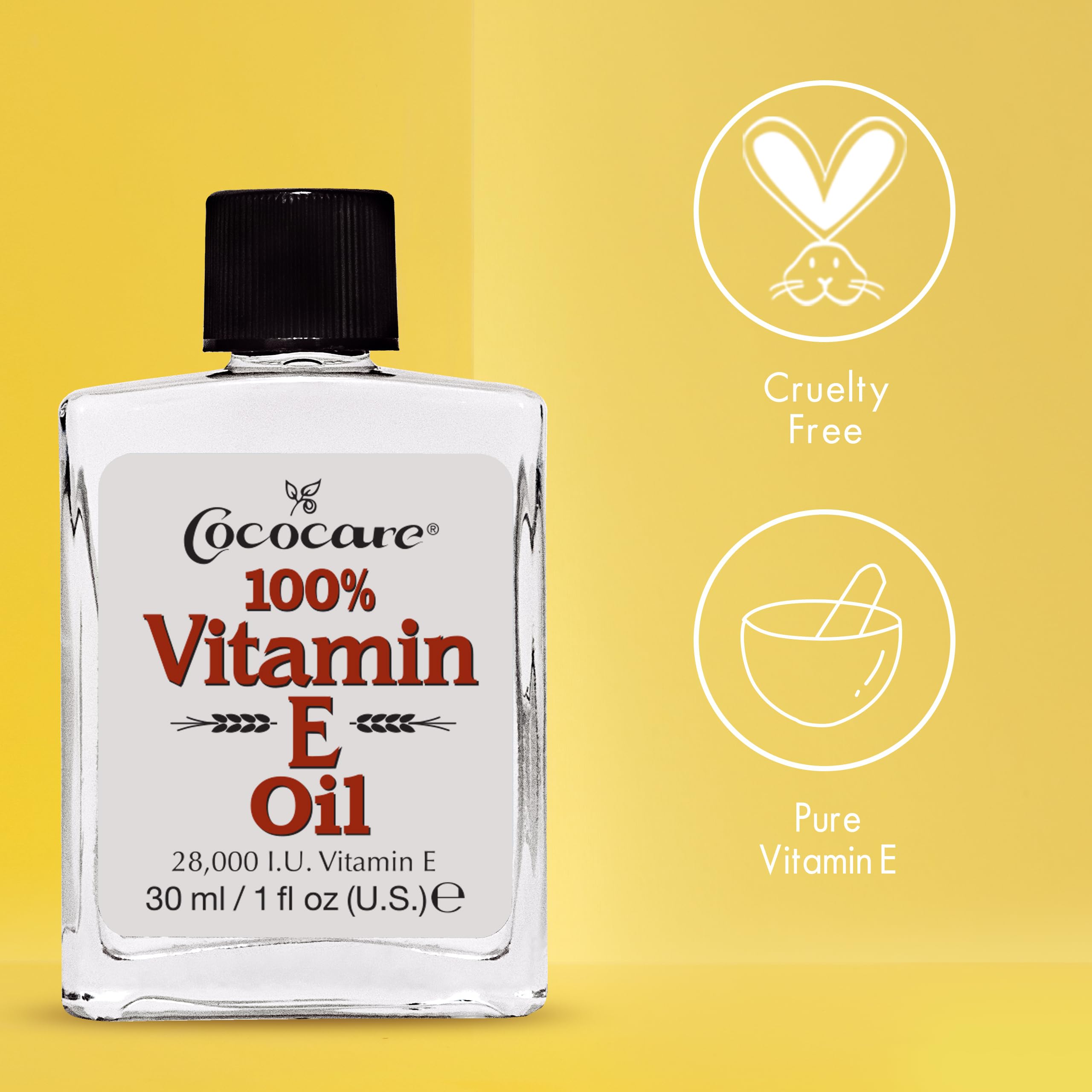 COCOCARE Vitamin E Oil skin moisture image conveys soft, hydrated skin