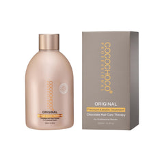 Application shown with COCOCHOCO keratin treatment on hair for smooth styling.