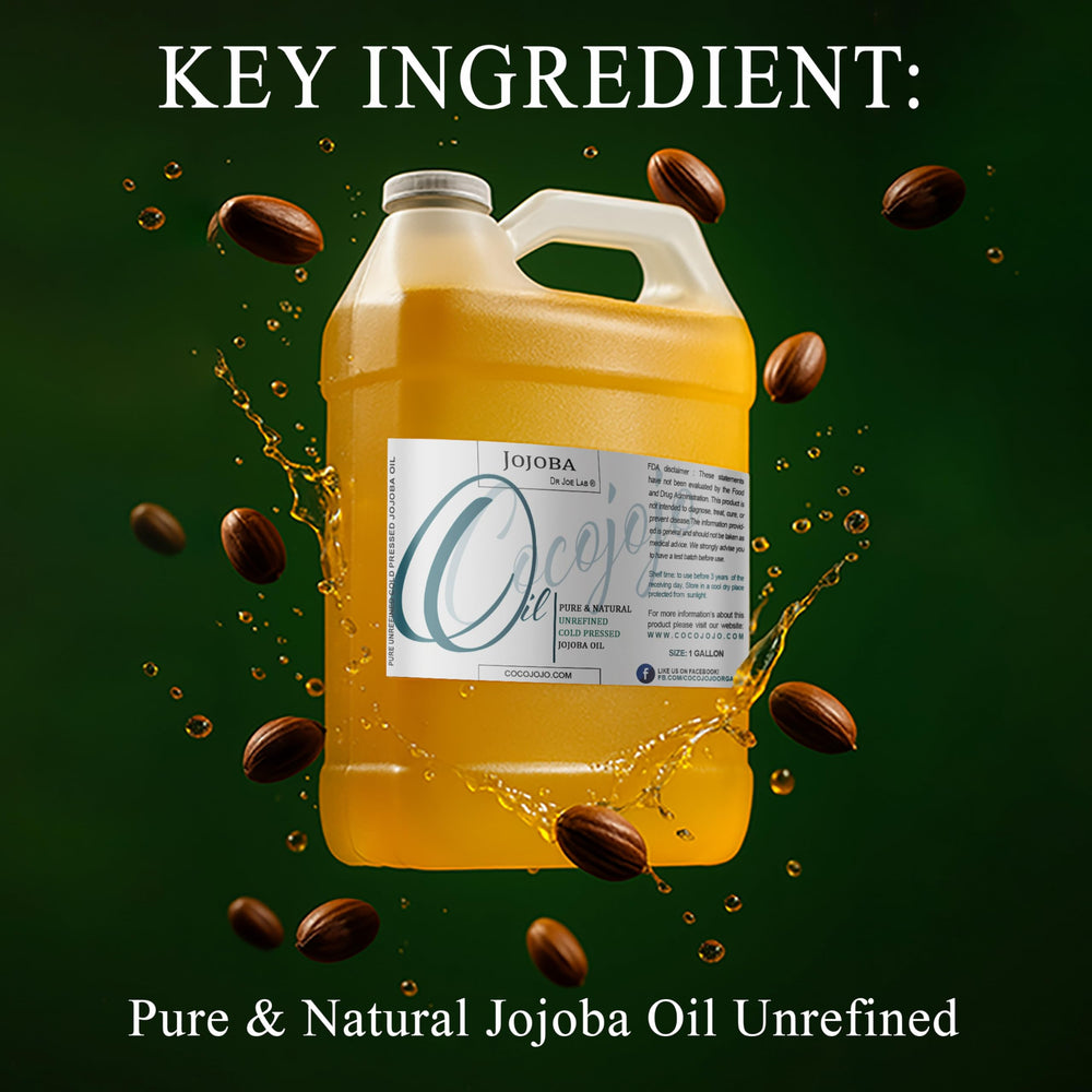 Close-up of Cocojojo jojoba oil label highlighting organic quality