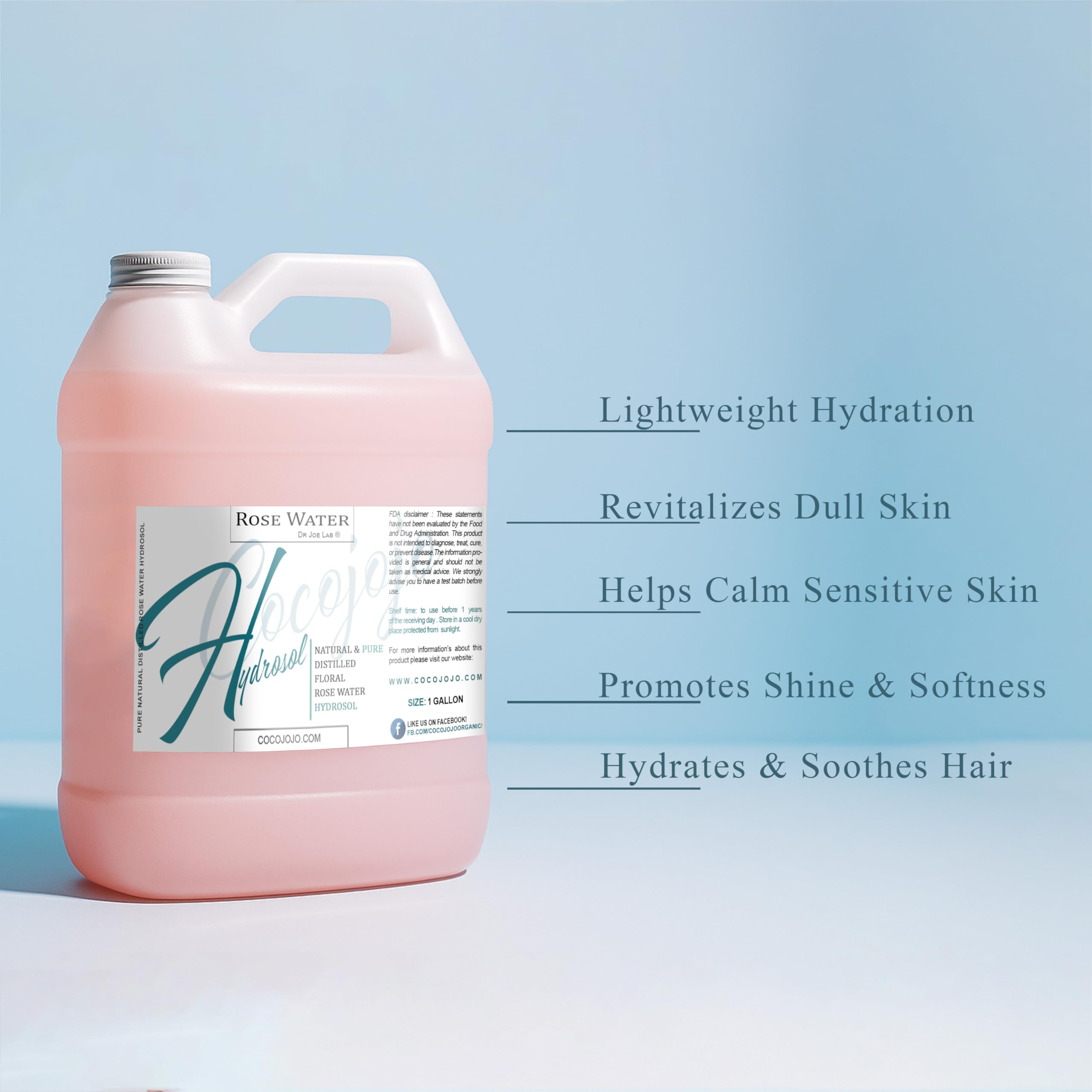 Cocojojo Non-GMO Rose Hydrosol bottle delivers natural hydration without harsh ingredients