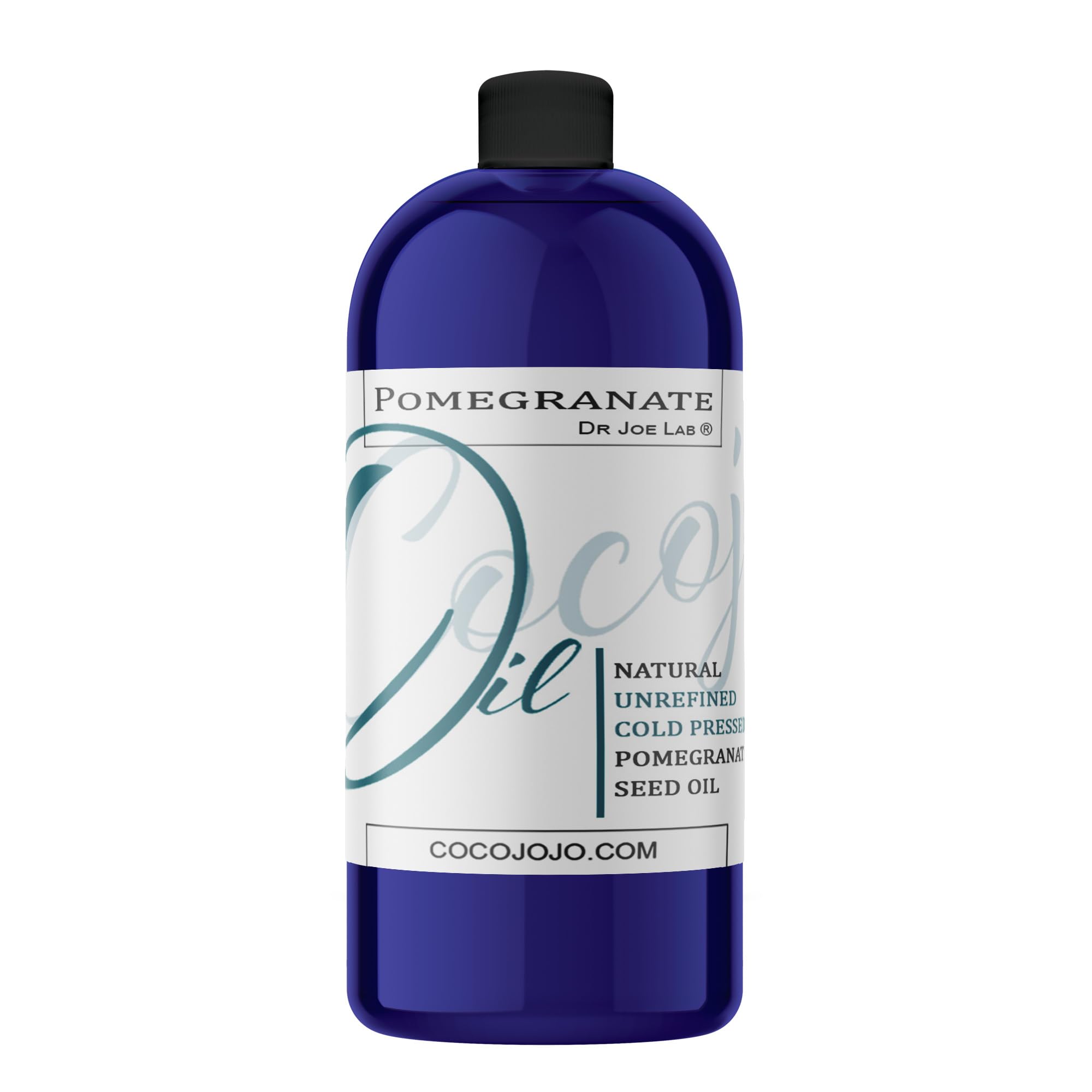 Cocojojo Pomegranate Oil being poured to show quick absorption on skin.