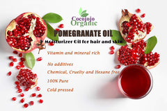 Cocojojo Pomegranate Oil skin application demonstrates on-hand nourishment.