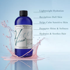 Cocojojo Rose Hydrosol ingredients label shows natural rose-derived formula