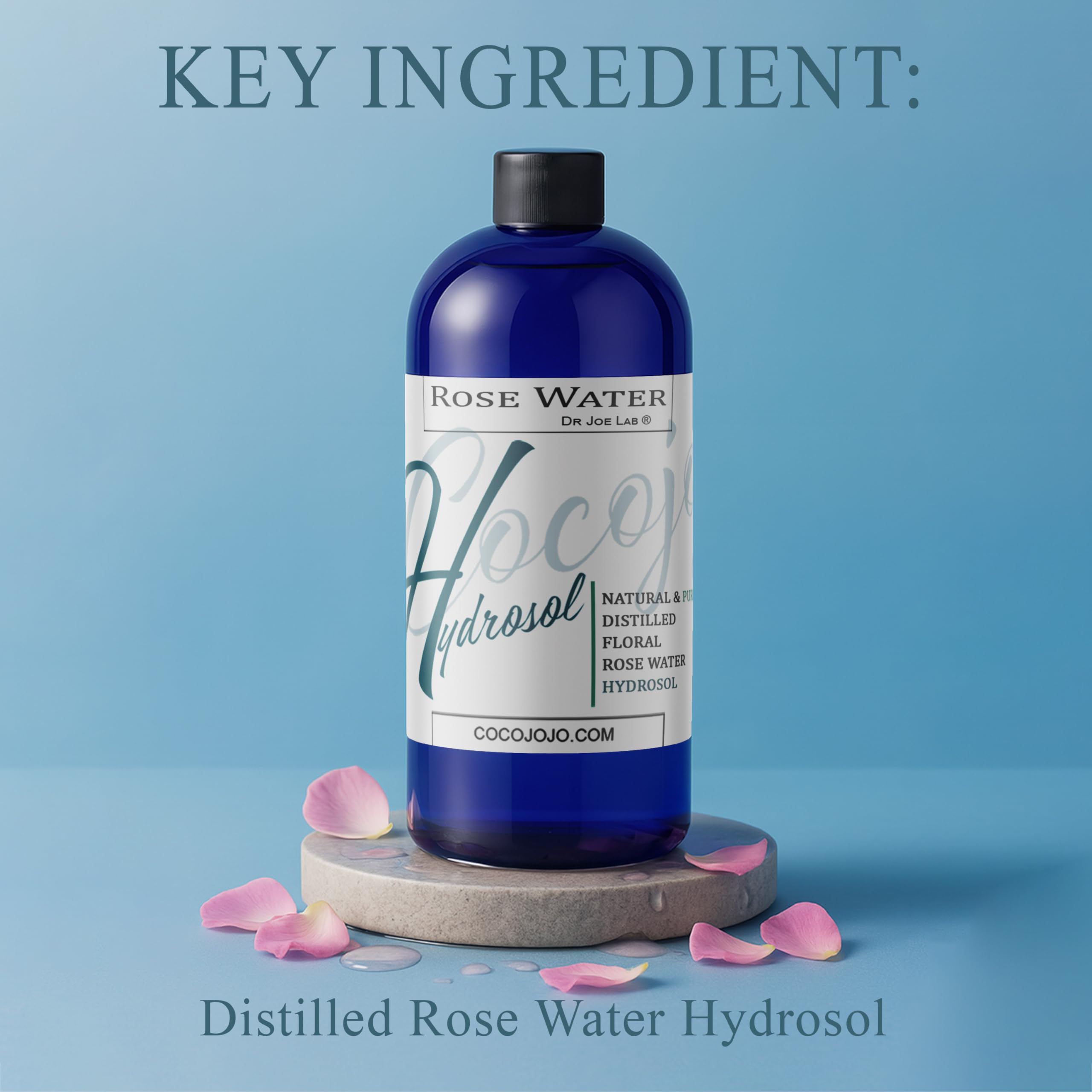 Cocojojo Rose Hydrosol mist on face for refreshing hydration