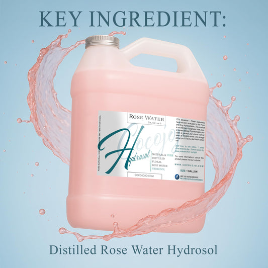 Cocojojo Rose Water Facial Toner bottle provides gentle, alcohol-free care for all skin types