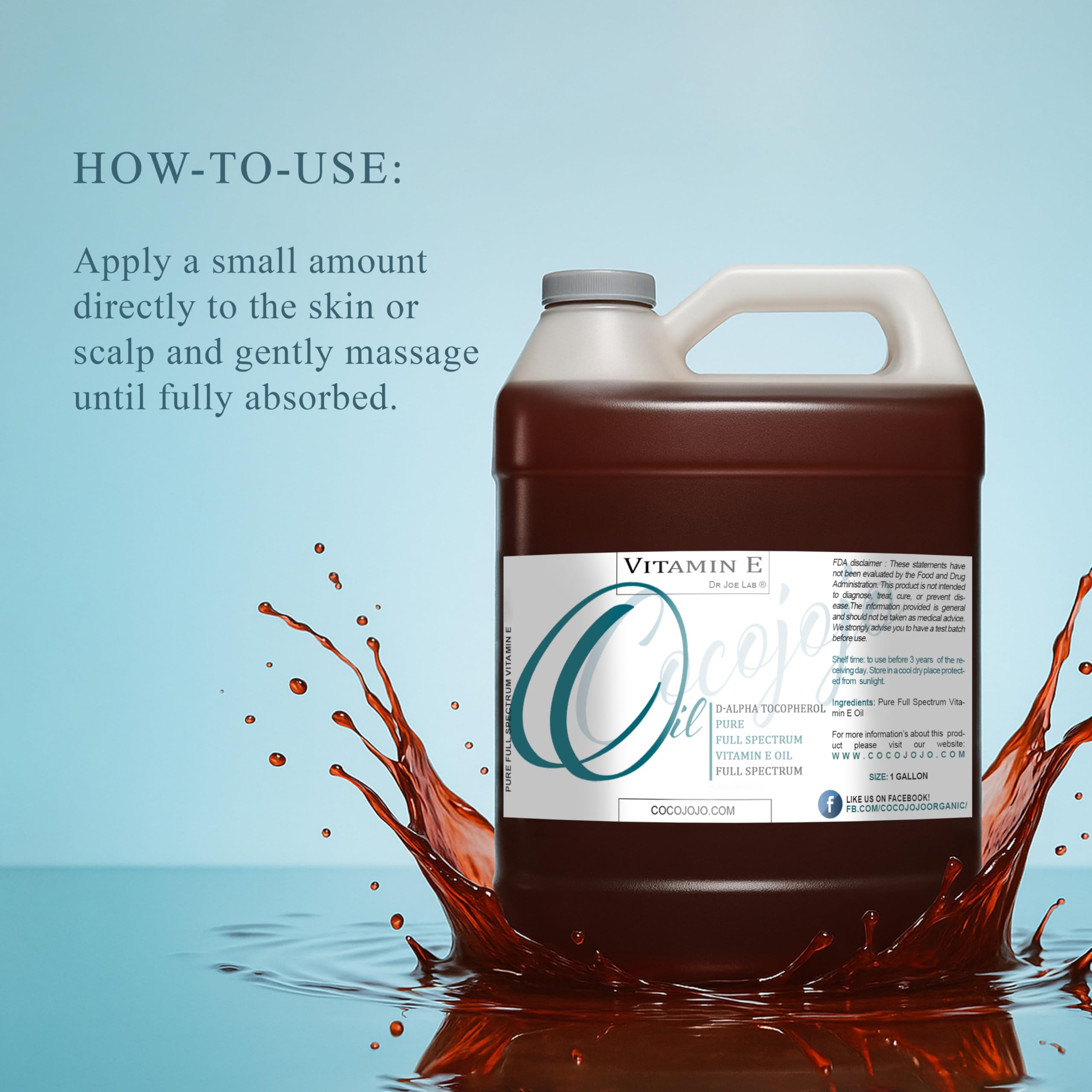 cocojojo Vitamin E Oil ingredients closeup reveals nourishing nutrients