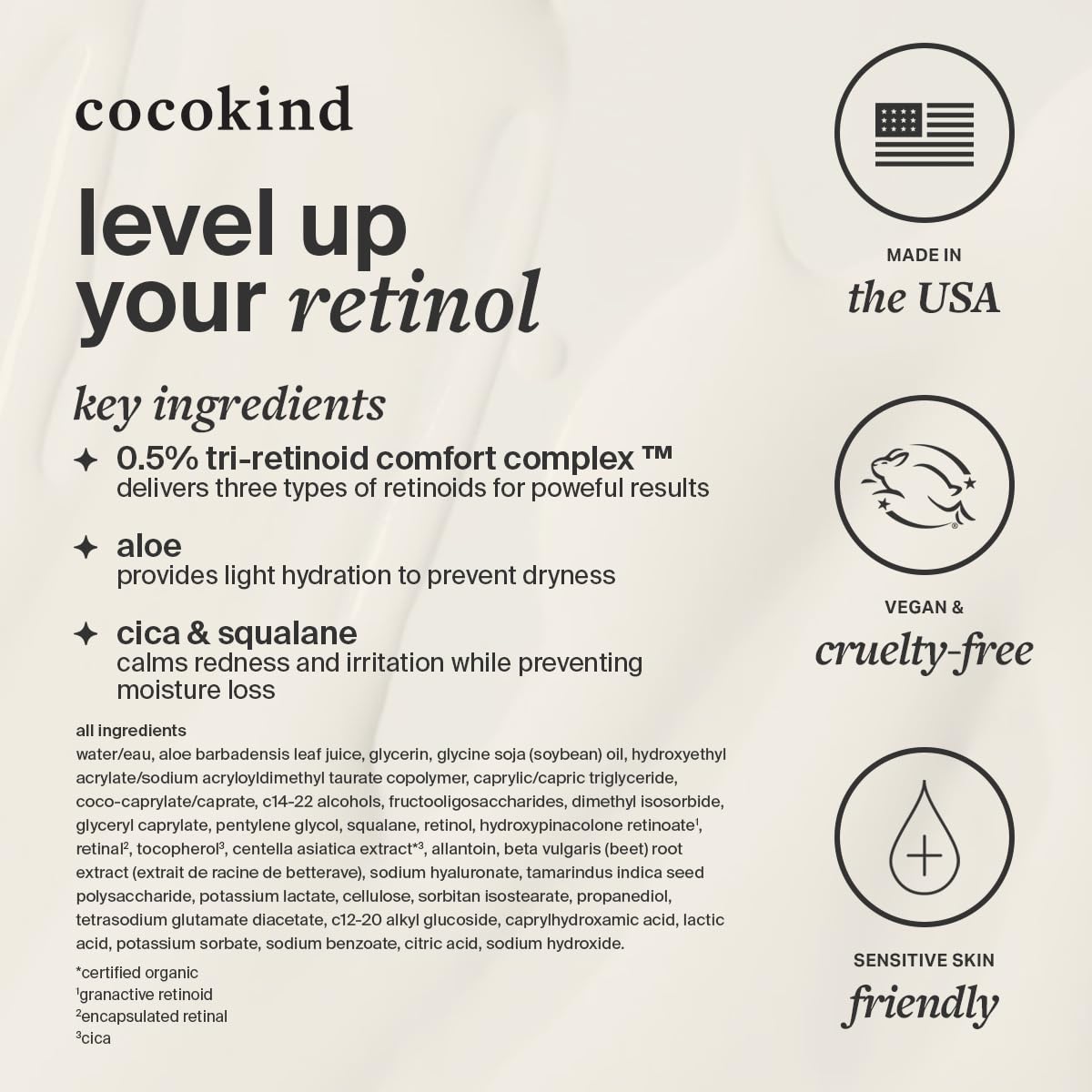 Close-up of even skin texture after using Cocokind Retinol Gel