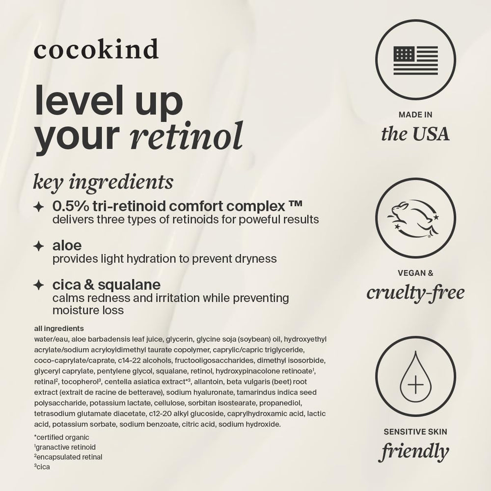 Close-up of even skin texture after using Cocokind Retinol Gel