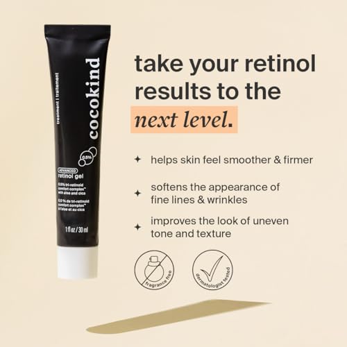 Texture close-up of Cocokind Advanced Retinol Gel 0.5% showing smooth application