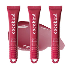 Cocokind Ceramide Lip Blur Balm Be Bold Burgundy swatch showing glossy hydration