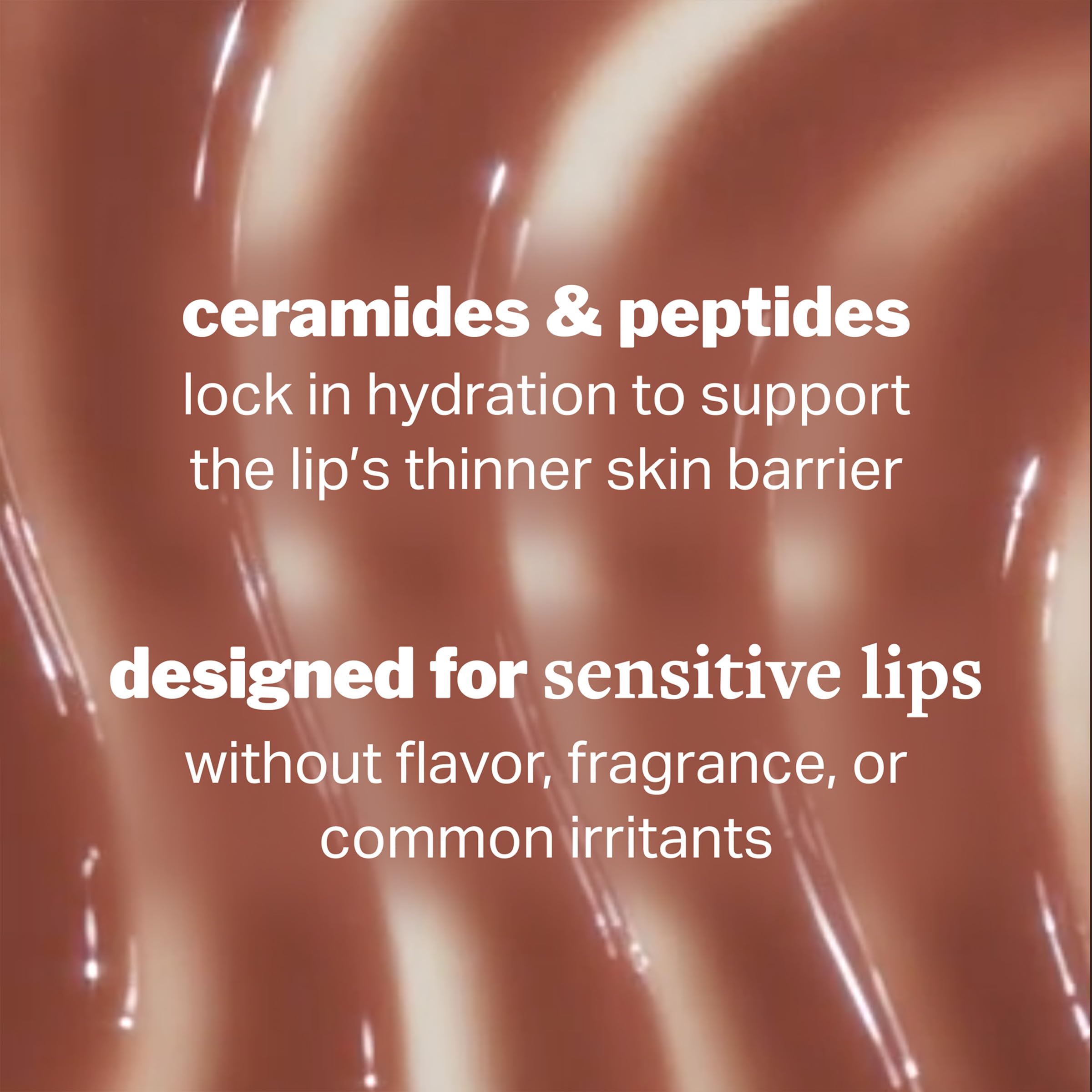 Cocokind Ceramide Lip Blur Balm highlights peptides for hydration.