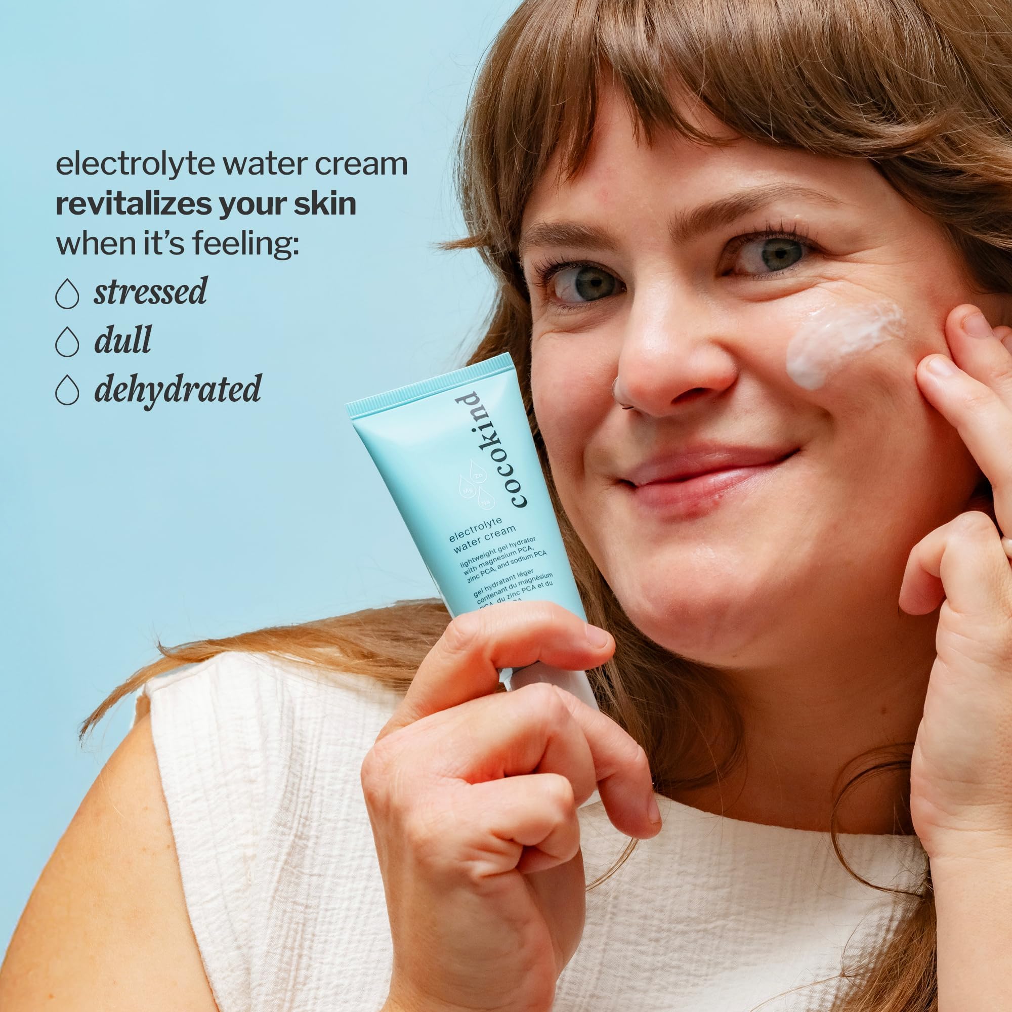 Cocokind Electrolyte Water Cream gel texture sinks quickly into the skin.