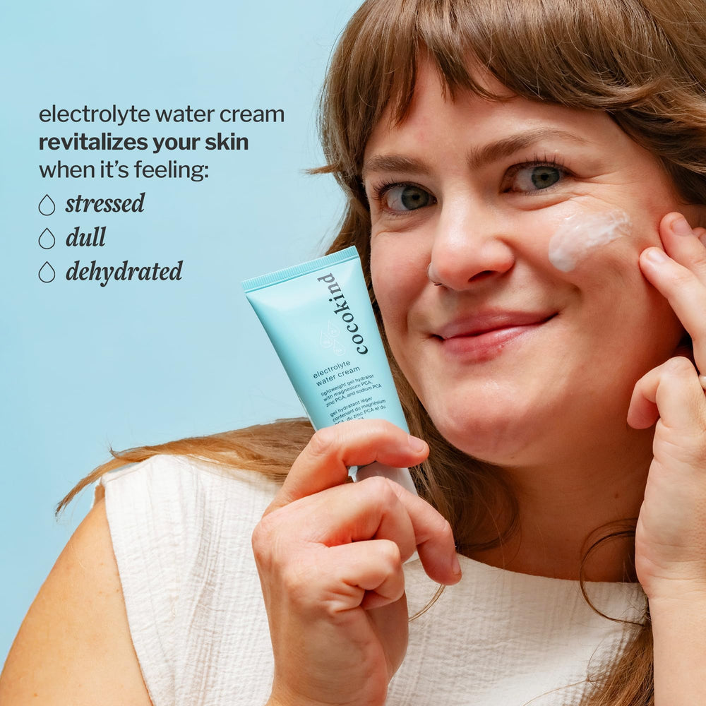 Cocokind Electrolyte Water Cream gel texture sinks quickly into the skin.