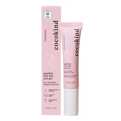 Cocokind Peptide Eye Gel bottle with pump delivering easy, fragrance-free hydration.