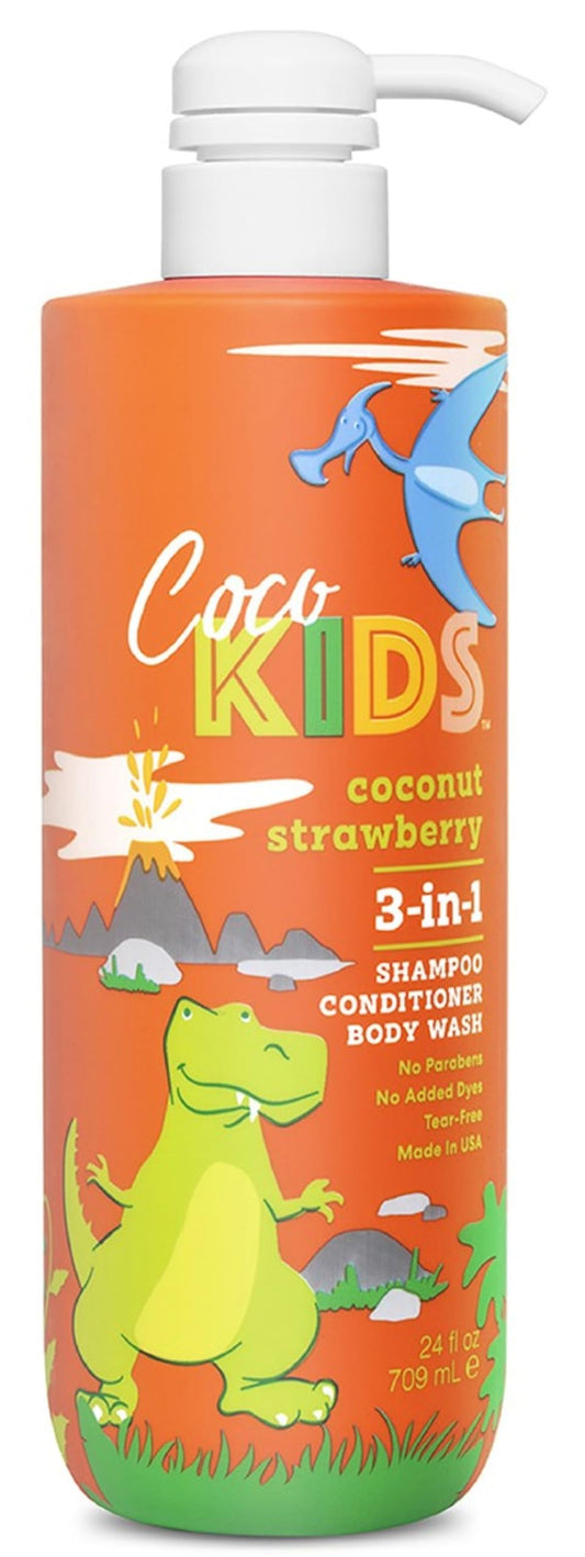 Cocomagic Cocokids 3-in-1 bottle supports tear-free bath time.
