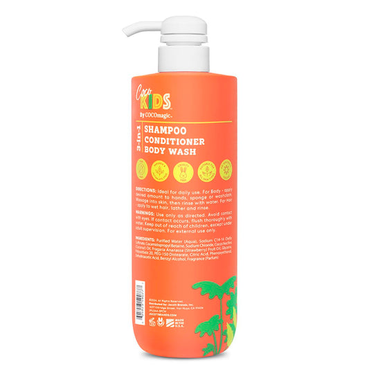 Cocomagic Cocokids tear-free formula used during bath time.