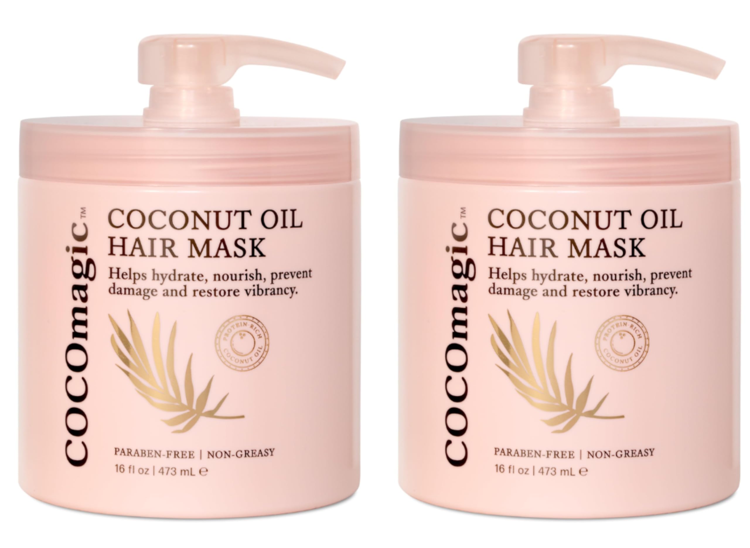 Cocomagic coconut oil hair mask jar close-up for deep conditioning and shine