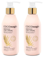 Cocomagic Defining Curl Cream bottle with coconut oil hydration for frizz control