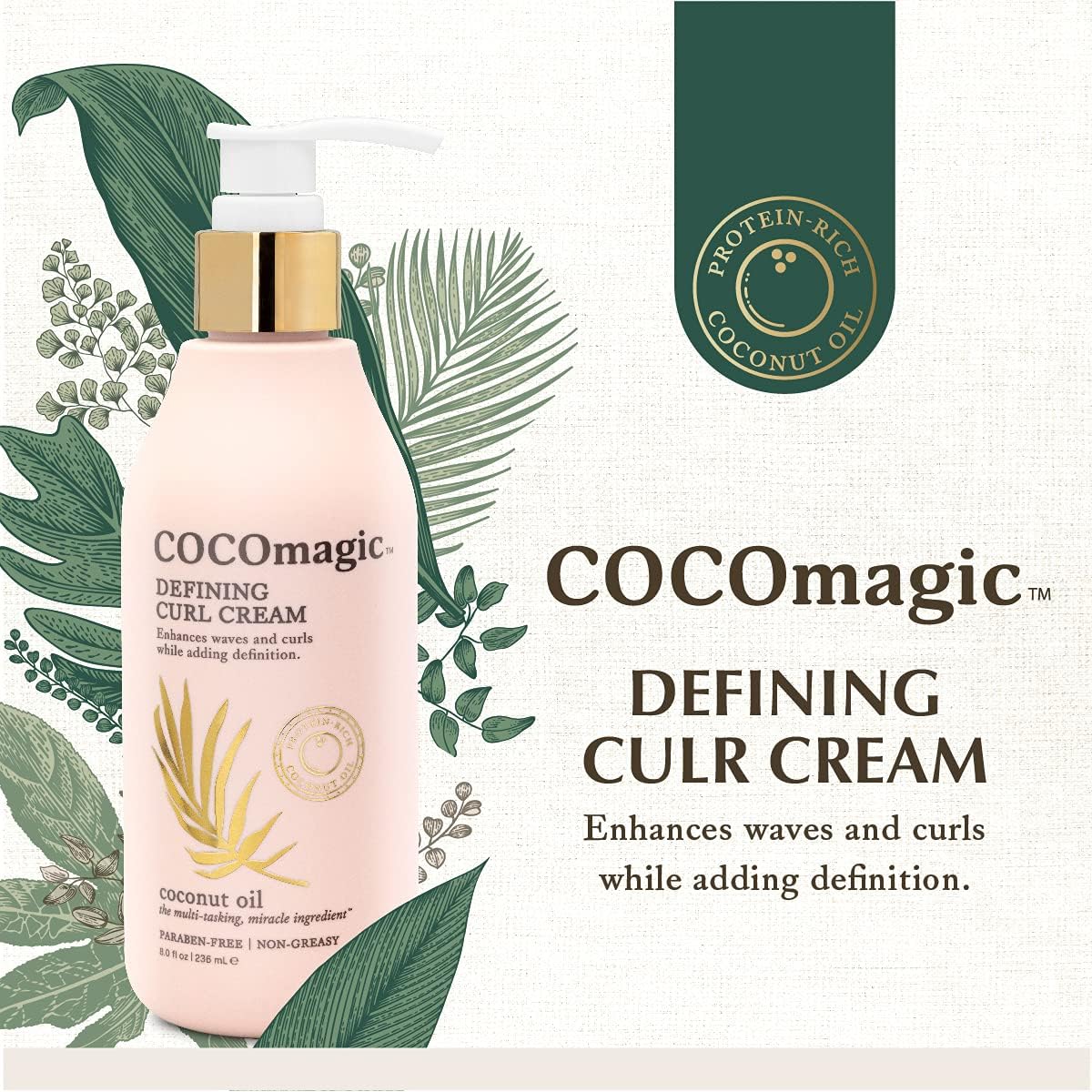 Cocomagic Defining Curl Cream packaging for 2-pack made in USA