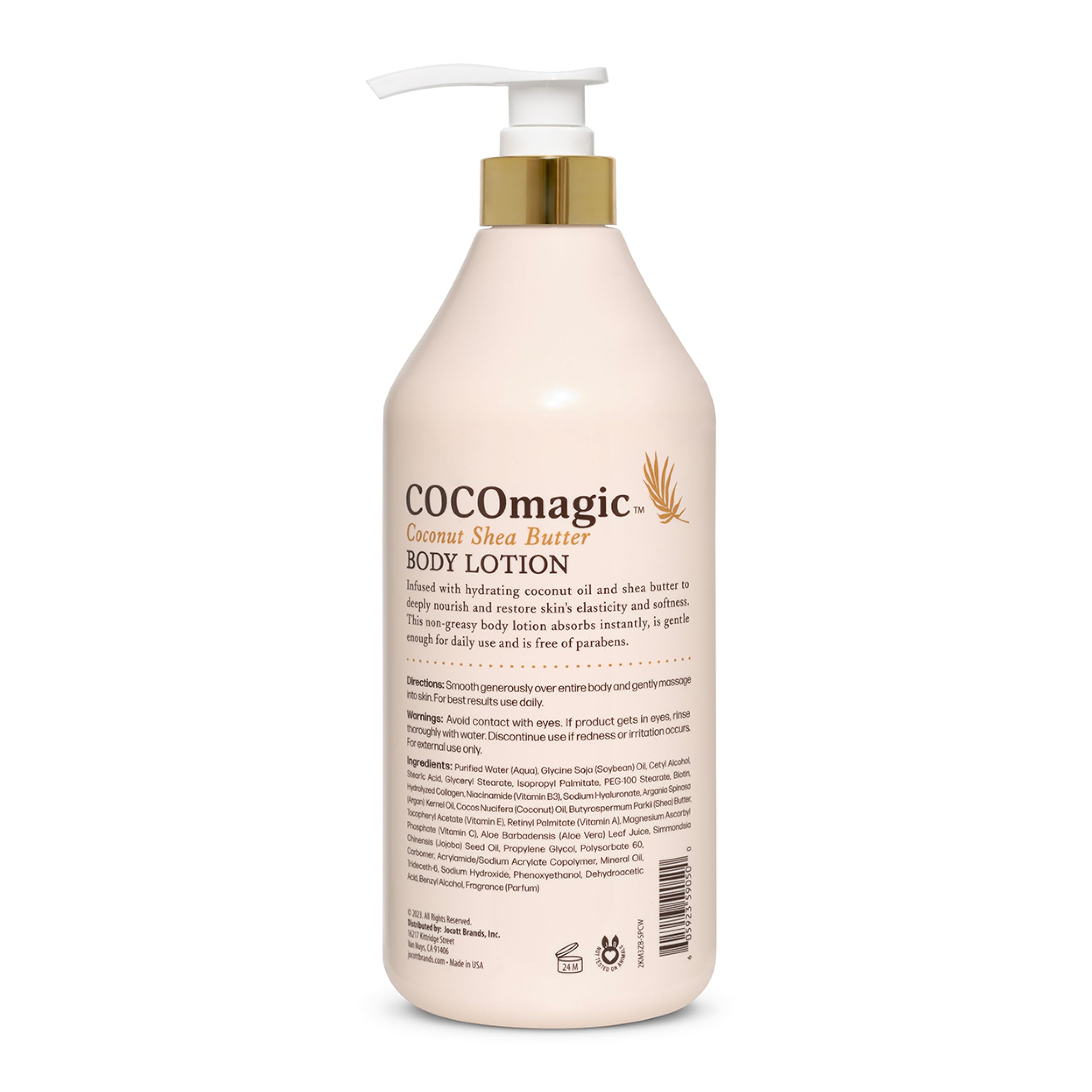 Cocomagic fast-absorption lotion texture close-up showing non-greasy moisturization.