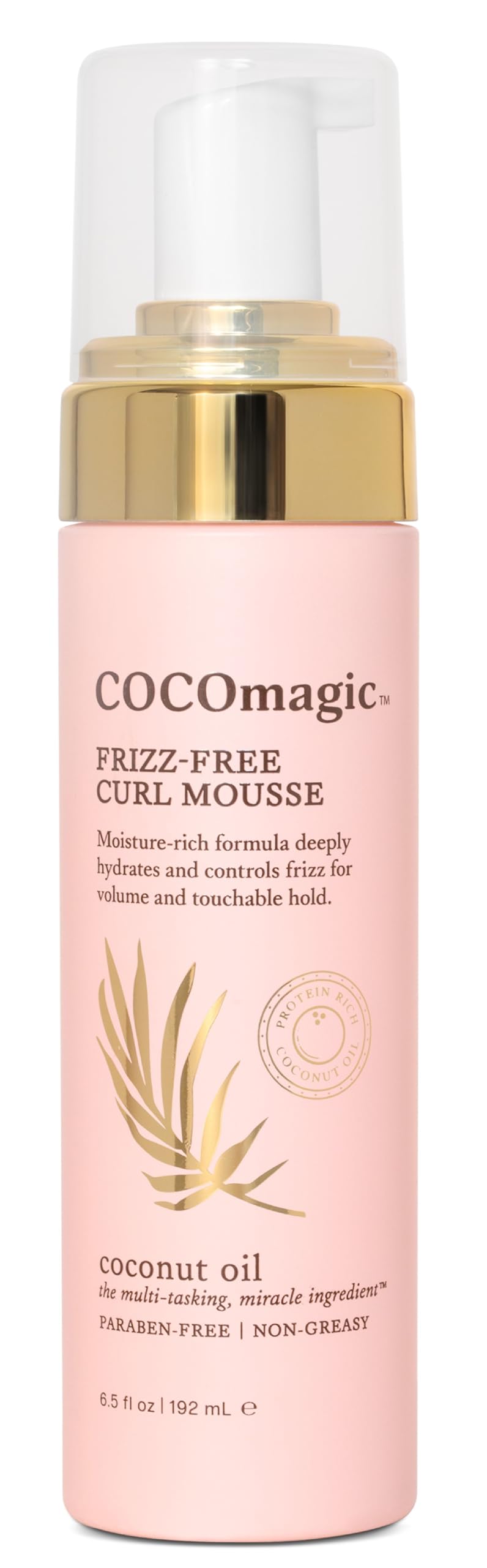 Cocomagic Frizz-Free Curl Mousse bottle for easy application across all hair types