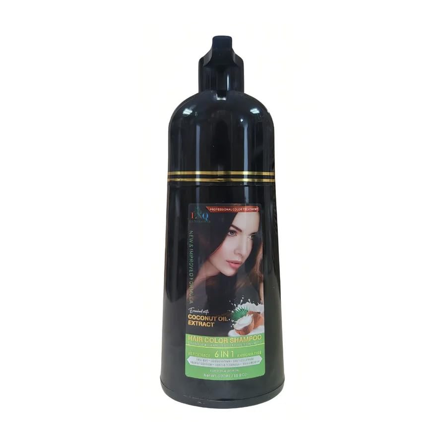 Coconut Oil Color Shampoo natural black bottle delivering hydrated color.