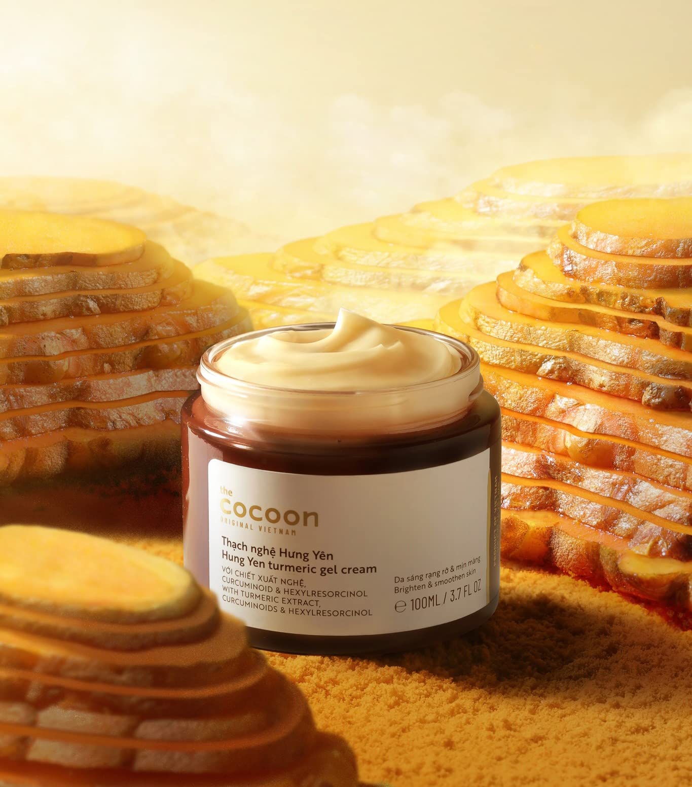 COCOONORIGINAL Hung Yen Turmeric Gel Cream vegan cruelty-free badge highlight.