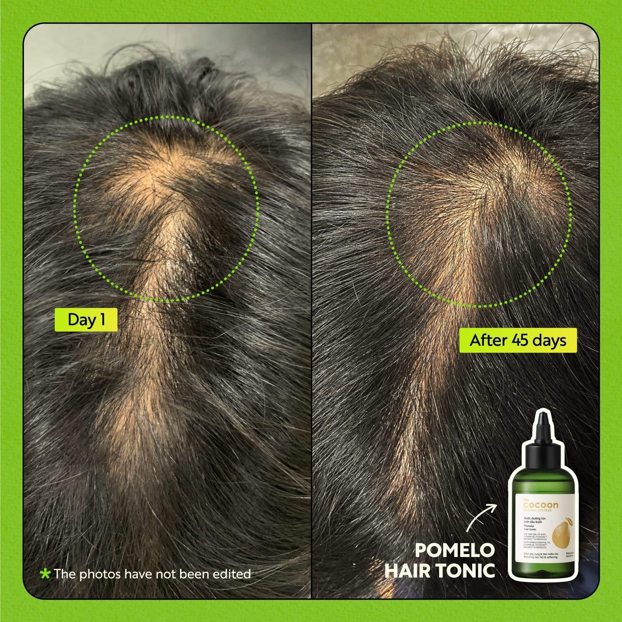 COCOONORIGINAL hair tonic promotes smoother, shinier hair after use