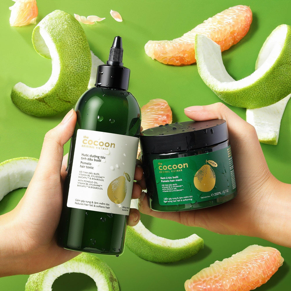 Cocoon Original Pomelo Oil Hair Tonic eco packaging emphasis