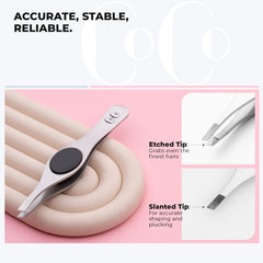 Coco's Closet hand-inspected tweezers emphasizing reliability and durability.