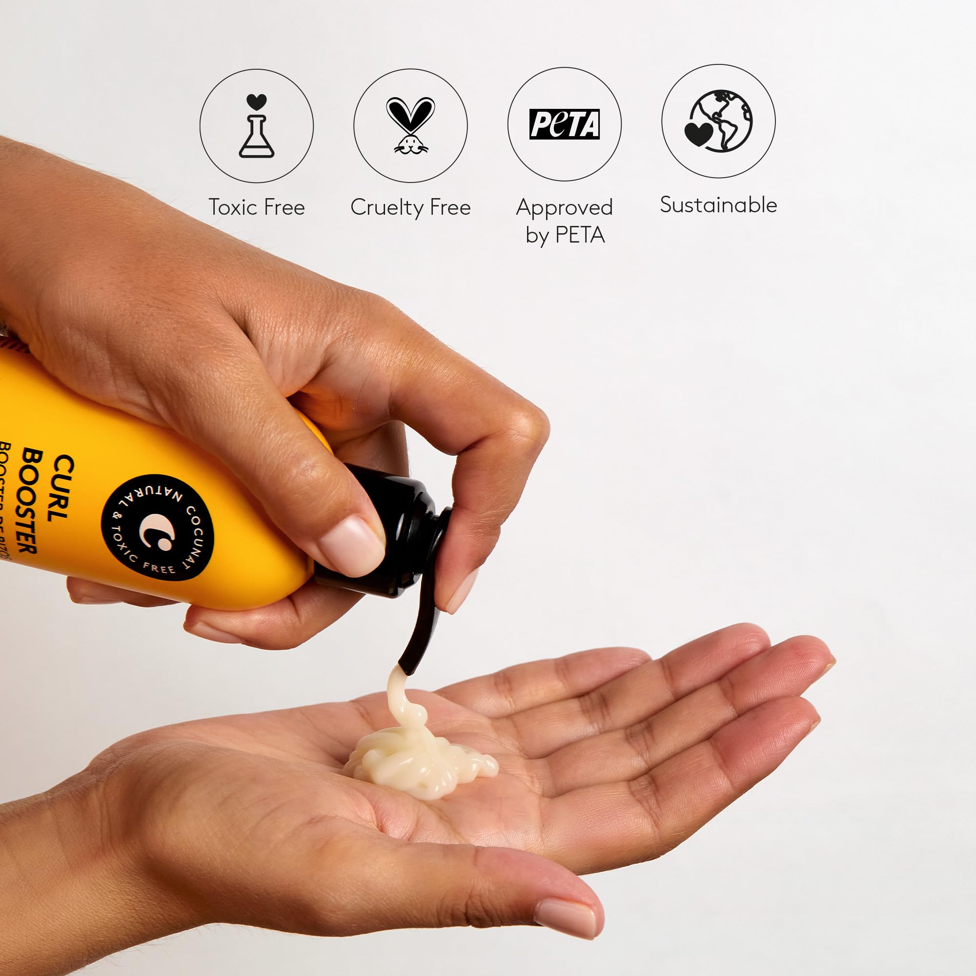 COCUNAT 3 Curl Booster on air-dried curls shows light hold without heaviness.