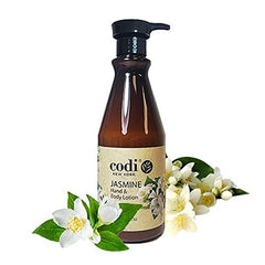 CODi Jasmine Lotion texture closeup shows creamy non-greasy formula absorbing quickly