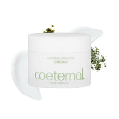 Coeternal Calming Hydration Cream bottle shows a light, soothing texture ideal for sensitive skin.