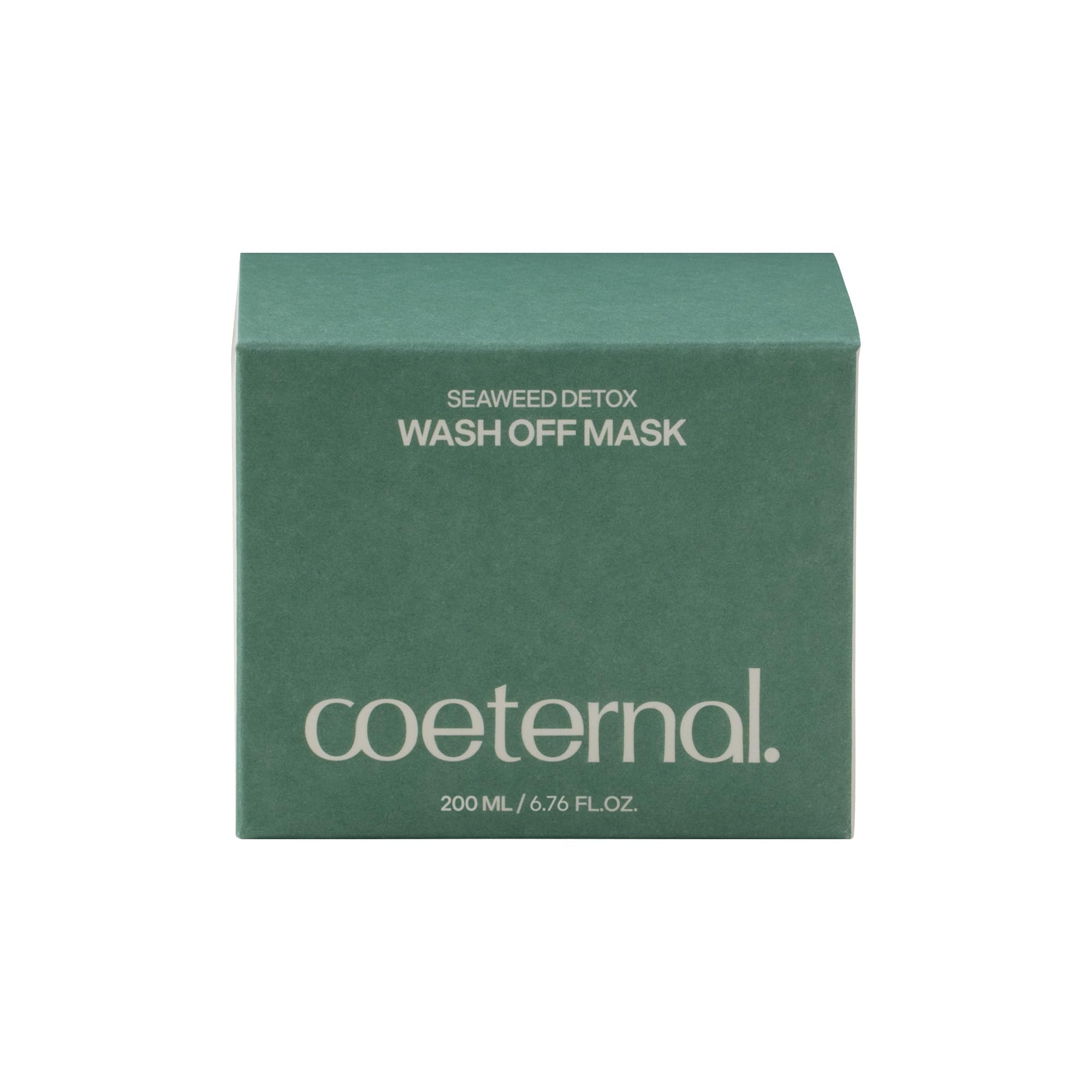 Compact 200 ml jar of Coeternal Seaweed Detox Wash Off Mask ready for use.