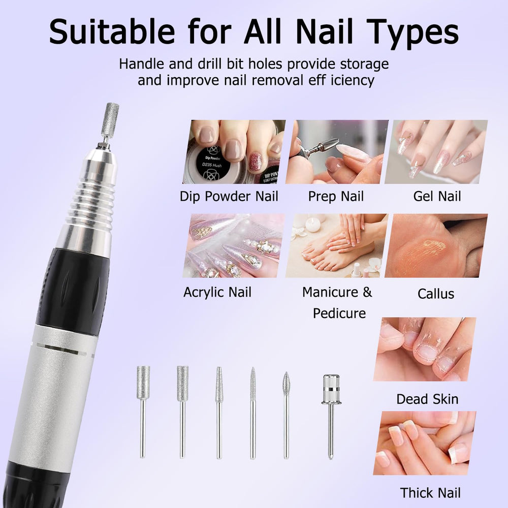 CoFashion nail drill 6-bit set for versatile shaping and prep.