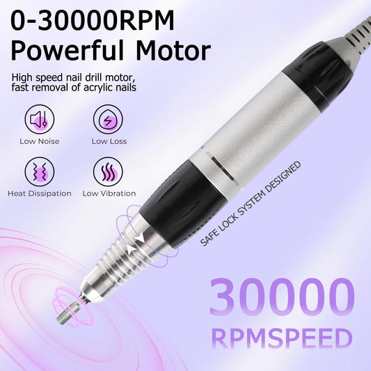 CoFashion nail drill with foot pedal enabling hands-free operation.